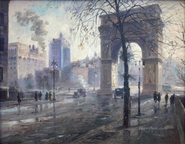 Other Urban Cityscapes Painting - Washington Square Park cityscape modern city scenes